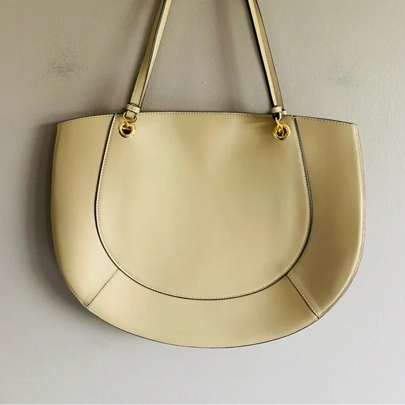 Ulla Johnson Mira Half Moon Leather Shoulder Bag/Tote in Sand - Picture 5 of 13